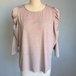 Adrianna Papell Polka Dot Blouse - Pink SZL